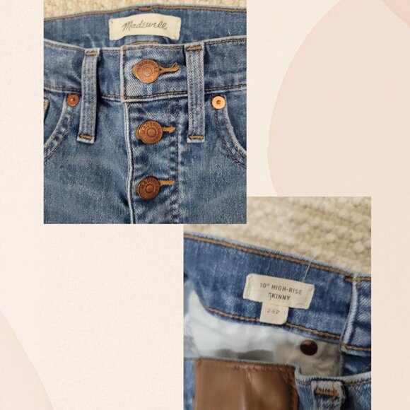 MADEWELL 10” High Rise Skinny Button Fly Jeans 26p - Picture 4 of 4